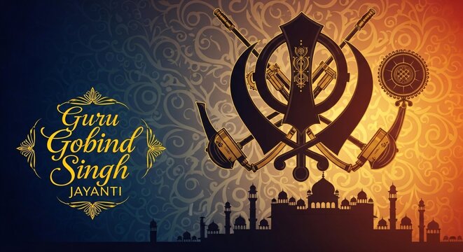 Guru Gobind Singh Jayanti Celebration Indian Festival Sikhism Golden Temple Religious Event Background
