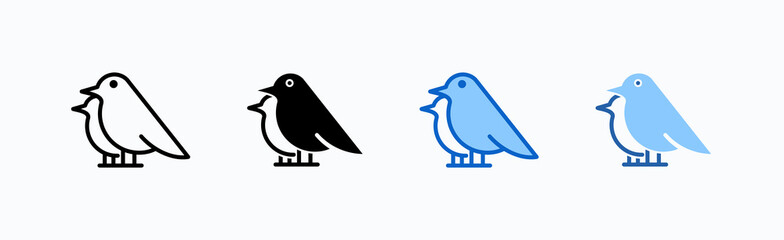 Bird Icon Sheet Multiple Style Collection Isolated Vector