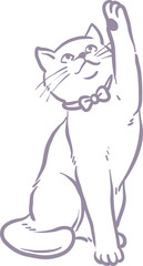 Curious Cat, Cute Baby Shower Animal Clipart