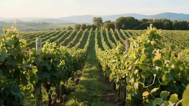 The bountiful harvest scene of the Sunshine Vineyard