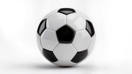 Fototapeta premium Ultra-realistic 3D render of a classic black and white soccer ball with pentagon and hexagon pattern