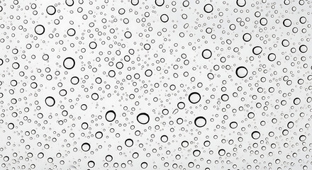 Abstract Background of Clear Water Drops on Glass with White Backdrop