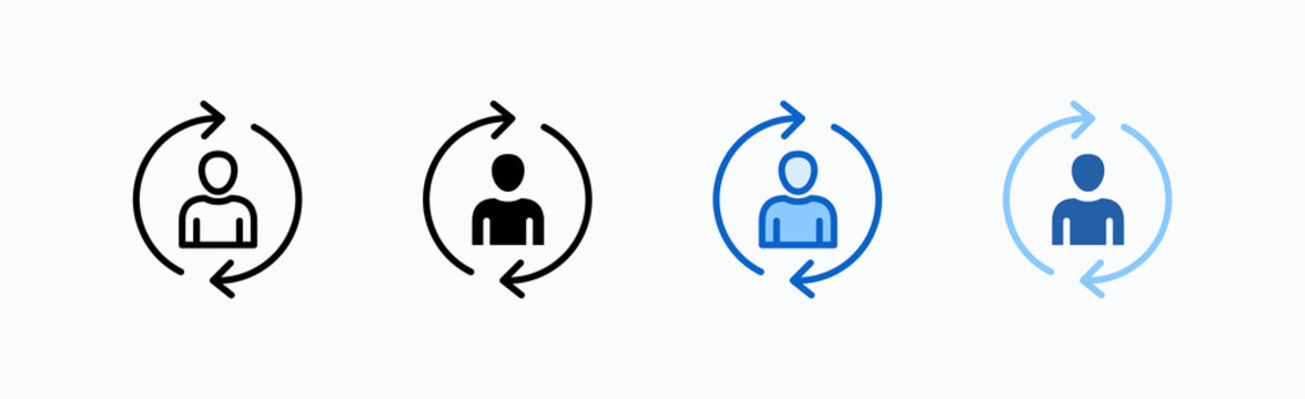 Adapt Icon Sheet Multiple Style Collection Isolated Vector