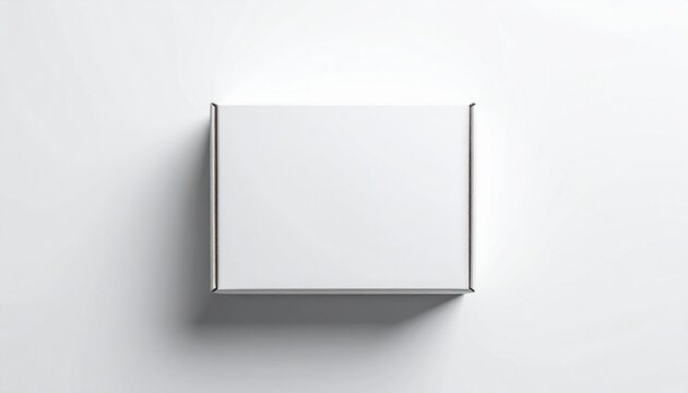 A plain white square box on a white background, perfect for product packaging mockups and branding