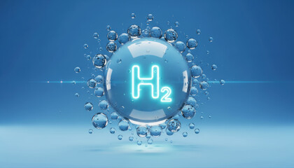 H2 Molecule Green Hydrogen Energy Symbol.