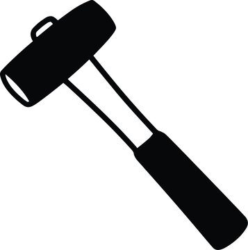 Sledge hammer black and white vector on white background.