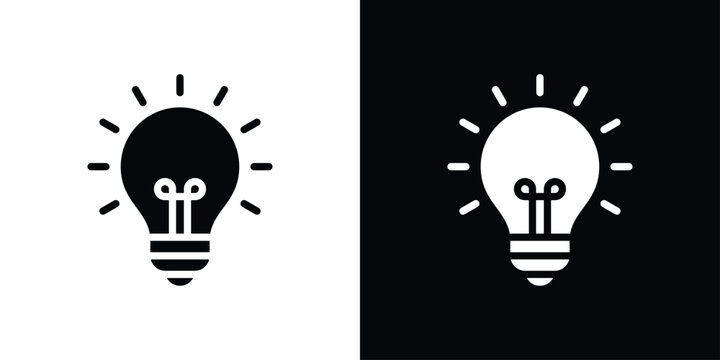 Lightbulb Icon Sheet Black And White