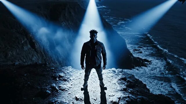 Aerial view of large industrial warehouse with external storage units.