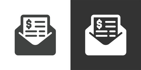 Electronic Invoice icon. Solid glyph series icon