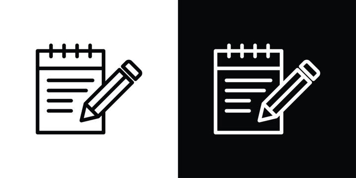 Notepad Icon Sheet Black And White