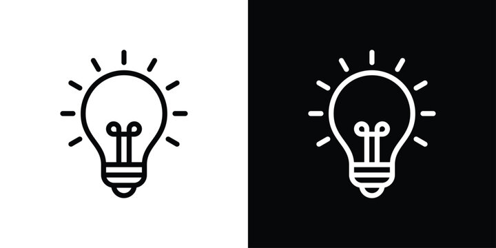 Lightbulb Icon Sheet Black And White