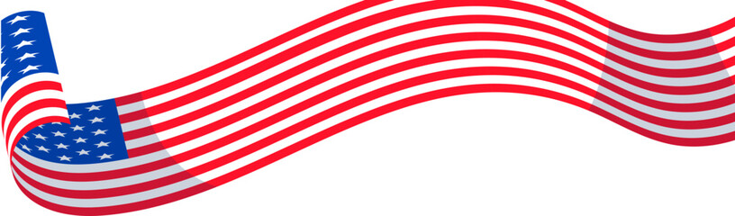 Obraz premium Elegant Ribbon-Style USA Flag