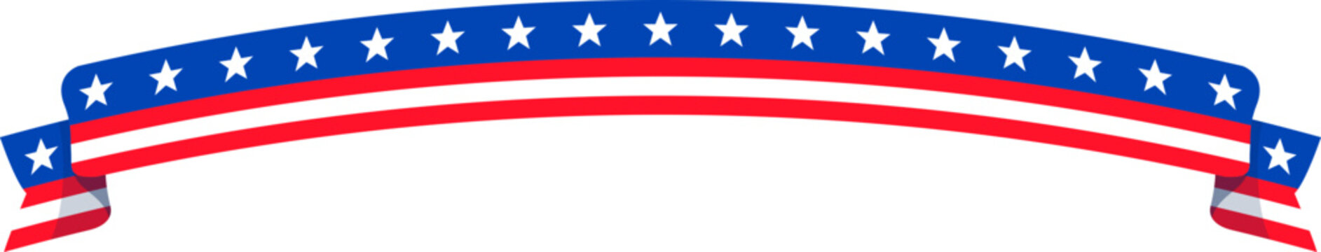 Half Circle Banner with Stars and Stripes