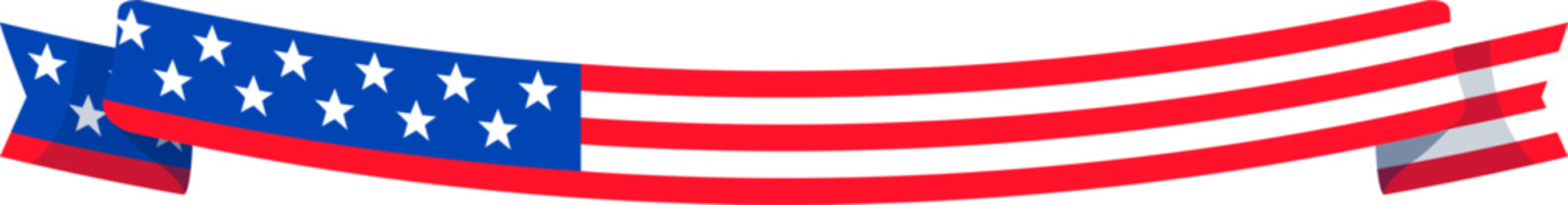 Straight Line Flag Ribbon USA