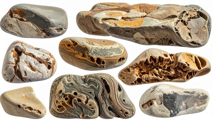 Obraz premium Collection of Polished Stones and Pebbles.