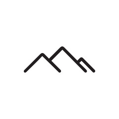 Obraz premium Minimalist Black Mountain Range Icon On A Clean White Background