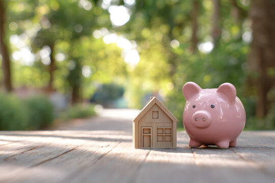 Pink Piggy Bank and Mini House.