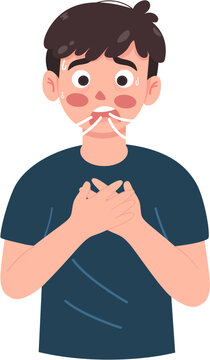 Man experiencing difficulty breathing 