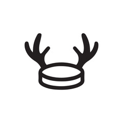 Obraz premium Simple Black Line Icon Of A Christmas Reindeer Antler Headband