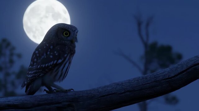 owl in the night sky