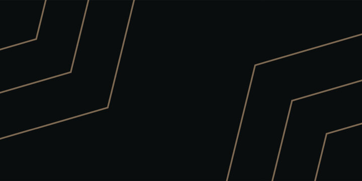 Navy blue abstract background with halftone golden lines delicate pattern. Small light spot box. Curve line, cosmic galaxy space. Festive BG for social media, birthday party invitation.