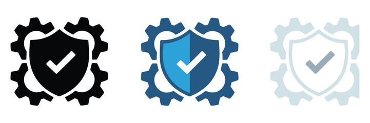 Safety icon set, multiple style collection featuring protection, warning, shield, security © MDSAIDUR