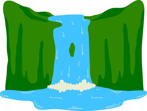 Double Fall Water Cascade