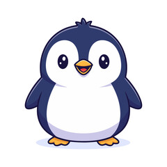 Obraz premium Cute Penguin Standing with Happy Expression Illustration