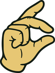 Simple Illustrated Hand Gesture for Smallness Concept
