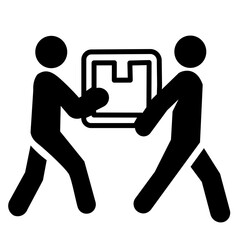 vector illustration of a man carrying box together
