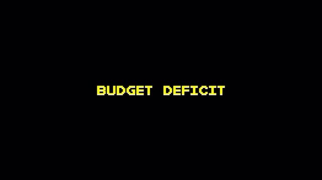 Budget Deficit 8 Bit Text Retro Arcade Display Animation Loop 4k video animation seamless loop