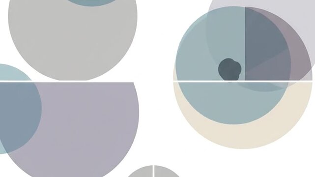 Abstract geometric pattern with overlapping pastel circles and semicircles