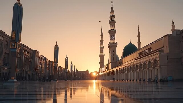 Golden Hour at Al-Masjid an-Nabawi Mosque Medina