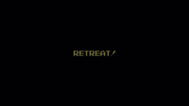 8 Bit Pixel Text "RETREAT" Title Card Animation Loop Retro Arcade Game Background 4k video animation seamless loop