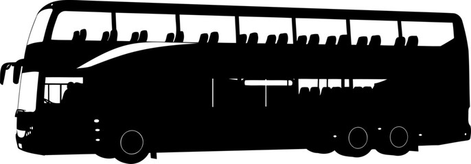 Fototapeta premium Double decker coach silhouette designed for long distance travel