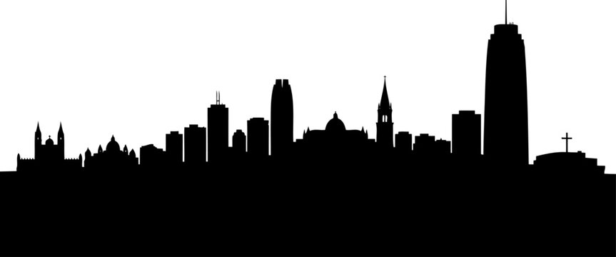Oklahoma city skyline silhouette featuring the devon tower and downtown buildings