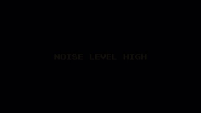 8 Bit Pixel Text 'Noise Level High' Retro Arcade Warning Screen Motion Graphic Loop 4k video animation seamless loop