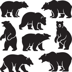 Obraz premium Bear wild animal silhouettes