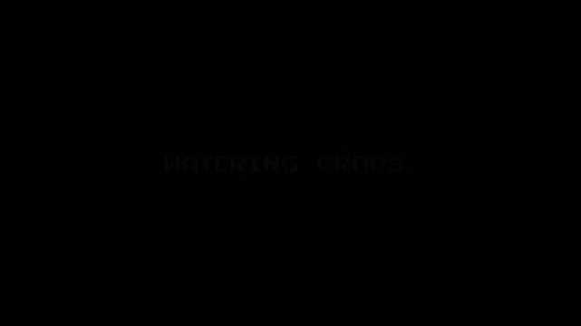 8 Bit Text Watering Crops Loading Screen Loop Animation