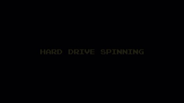 Hard Drive Spinning 8 Bit Text Motion Graphic Animation