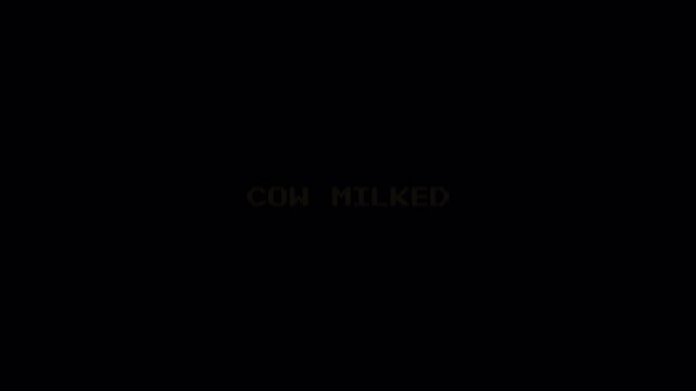 8 Bit Pixel Text "COW MILKED" Retro Video Game Typography Animation Loop