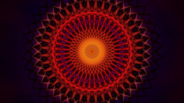 Abstract circular pattern with waving thin lines and shadow on background