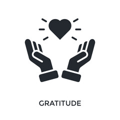 Gratitude Icon Glyph Style. Vector Illustration For Graphic Design