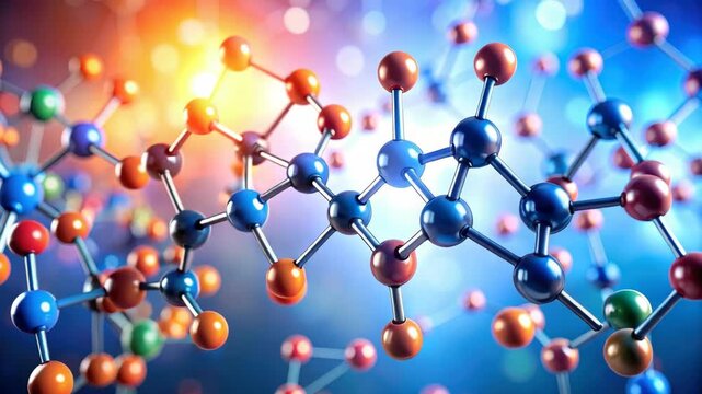 Abstract Molecular Structure with Connected Spheres and Lines