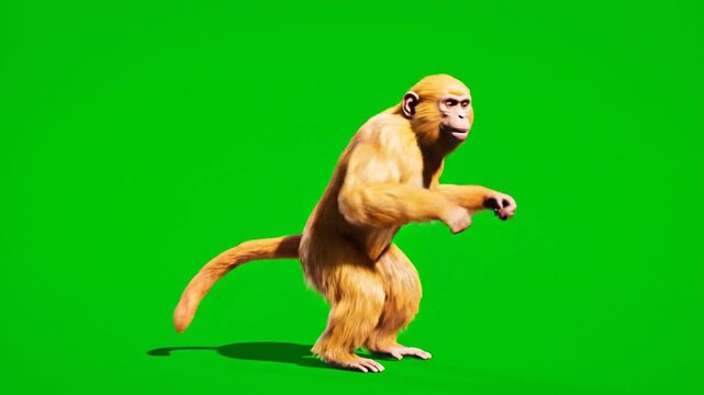 Golden langur monkey in vibrant green setting, ideal for wildlife or naturethemed designs, educational resources, or conservation awareness campaigns.