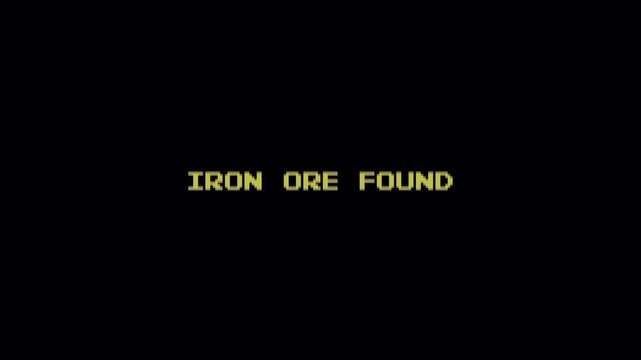 Retro 8 Bit Text Message Iron Ore Found Notification Animation