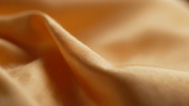 Close Up Of Saffron Silk Fabric Texture Background