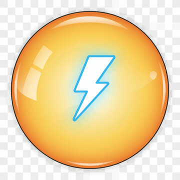Fantasy RPG Power Boost Skill Button for Mobile Game UI Vector