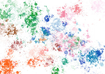 Obraz premium Vibrant colorful splatters on white background