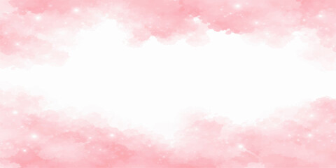 Soft pink rose petals drift across a beautiful cloudy sky, creating a romantic nature landscape with textures of light summer sunlight and a dreamy pink heaven atmosphere © Graph Rover